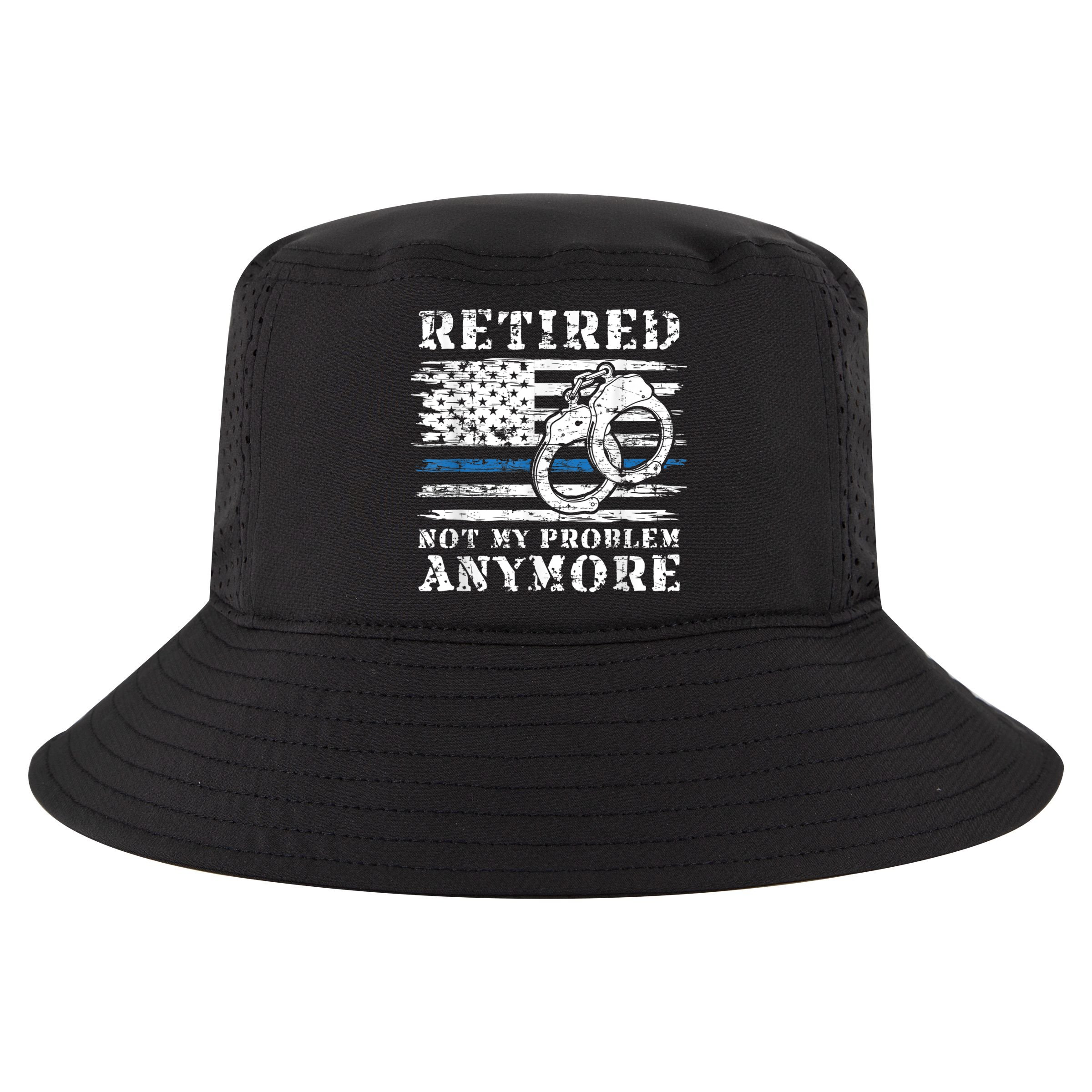 Retired Police Officer Retirement Funny Police Cool Comfort Performance Bucket Hat