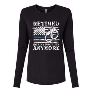 Retired Police Officer Retirement Funny Police Womens Cotton Relaxed Long Sleeve T-Shirt