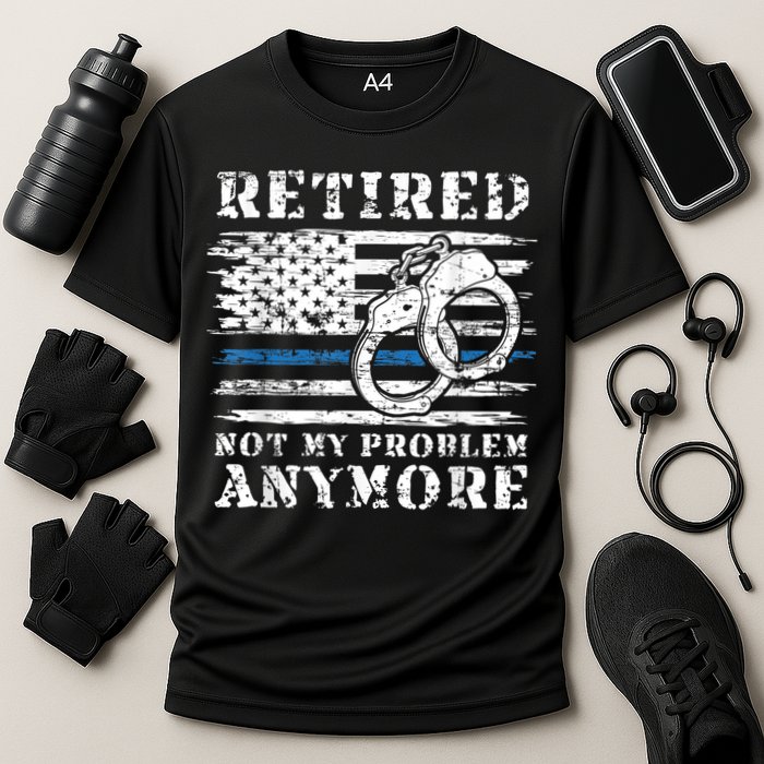 Retired Police Officer Retirement Funny Police Cooling Performance Crew T-Shirt