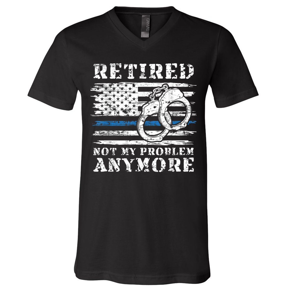 Retired Police Officer Retirement Funny Police V-Neck T-Shirt