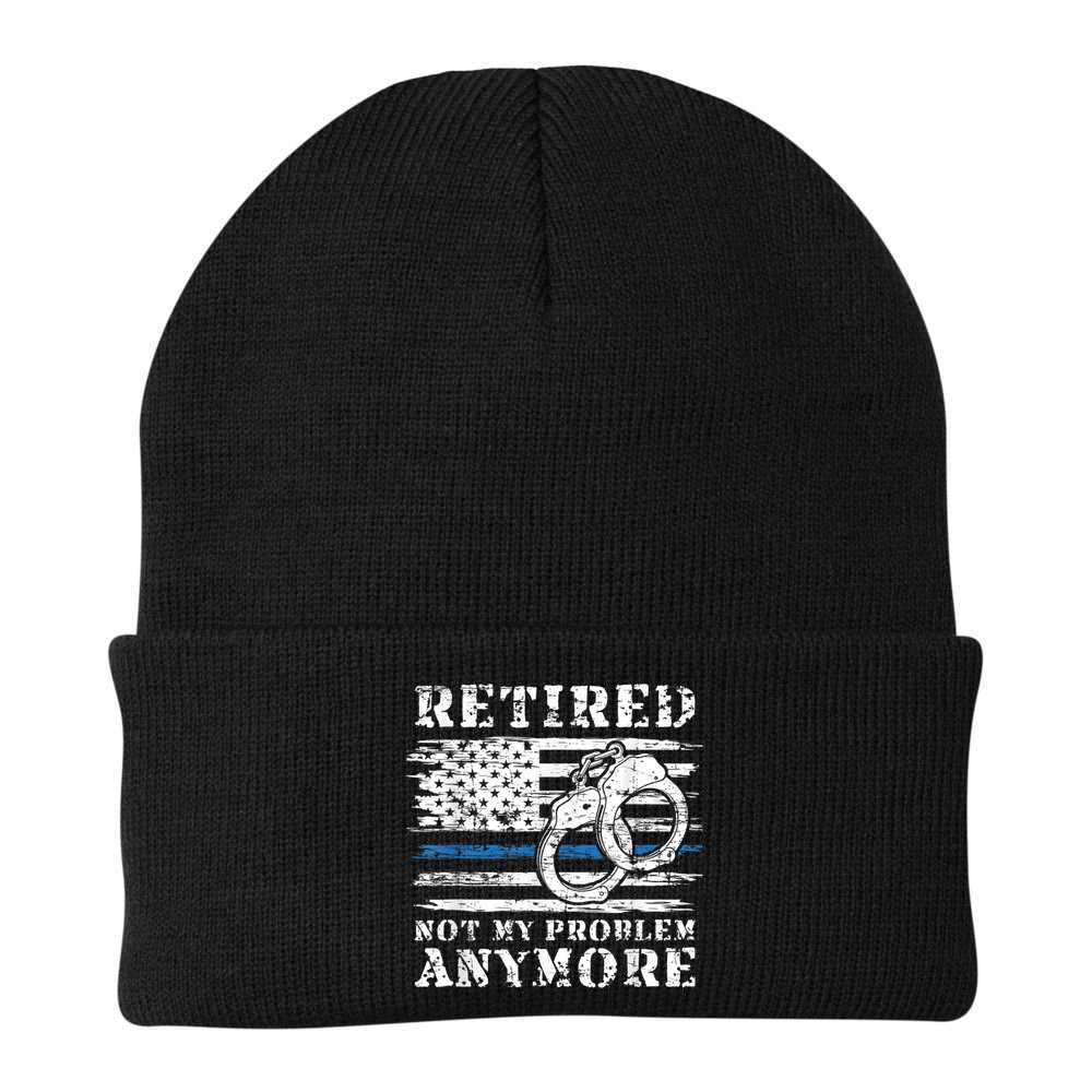 Retired Police Officer Retirement Funny Police Beanie