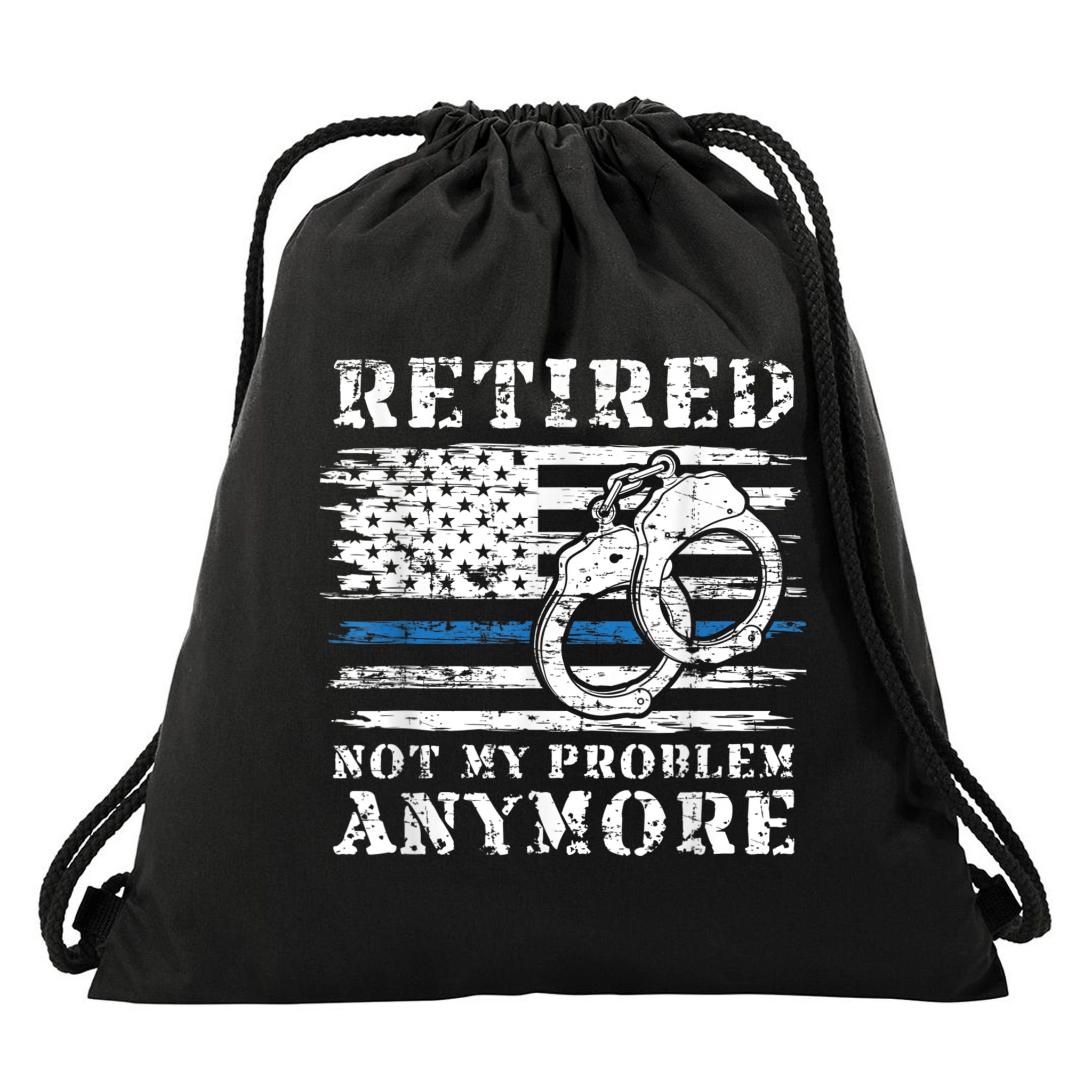 Retired Police Officer Retirement Funny Police Drawstring Bag