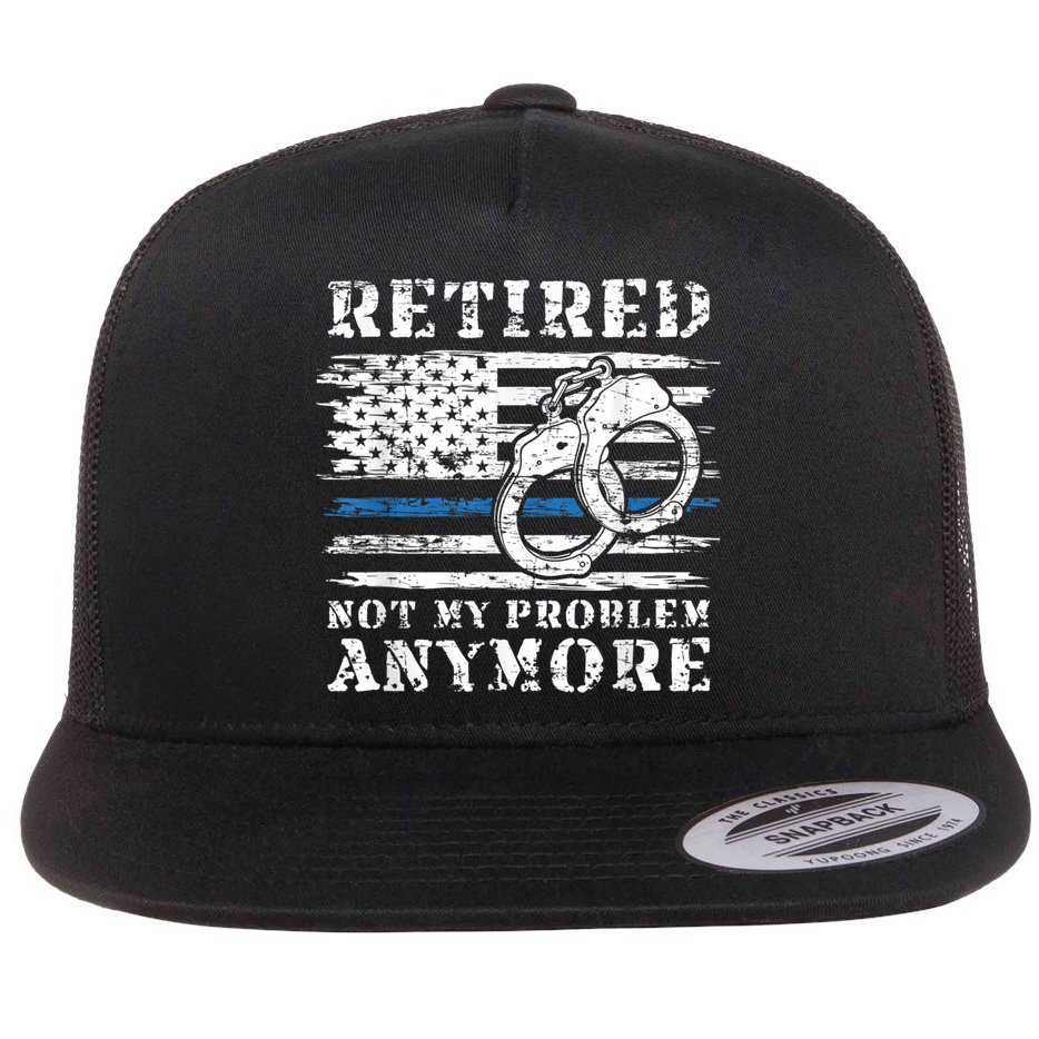 Retired Police Officer Retirement Funny Police Flat Bill Trucker Hat