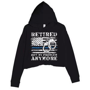 Retired Police Officer Retirement Funny Police Crop Fleece Hoodie