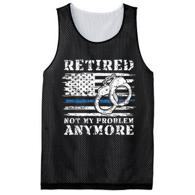 Retired Police Officer Retirement Funny Police Mesh Reversible Basketball Jersey Tank