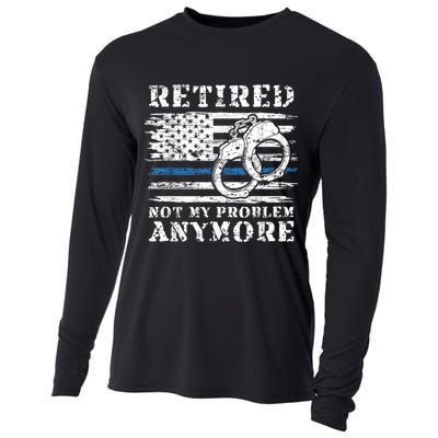 Retired Police Officer Retirement Funny Police Cooling Performance Long Sleeve Crew