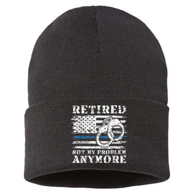 Retired Police Officer Retirement Funny Police Sustainable Knit Beanie