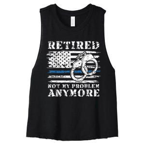 Retired Police Officer Retirement Funny Police Women's Racerback Cropped Tank