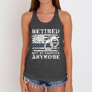 Retired Police Officer Retirement Funny Police Women's Knotted Racerback Tank