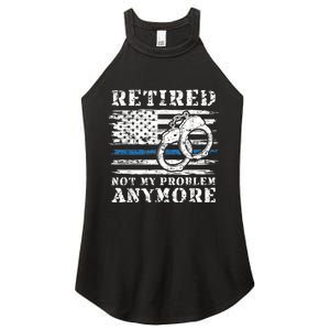 Retired Police Officer Retirement Funny Police Women's Perfect Tri Rocker Tank