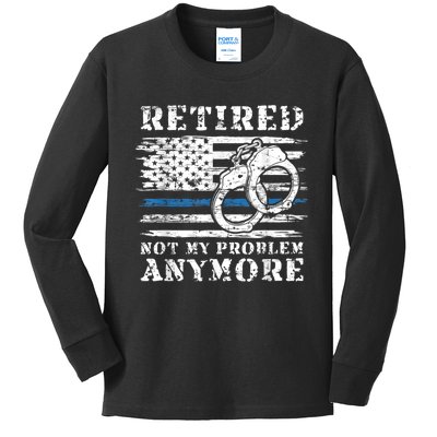 Retired Police Officer Retirement Funny Police Kids Long Sleeve Shirt