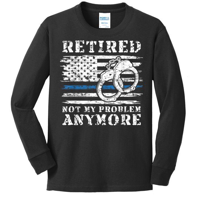 Retired Police Officer Retirement Funny Police Kids Long Sleeve Shirt