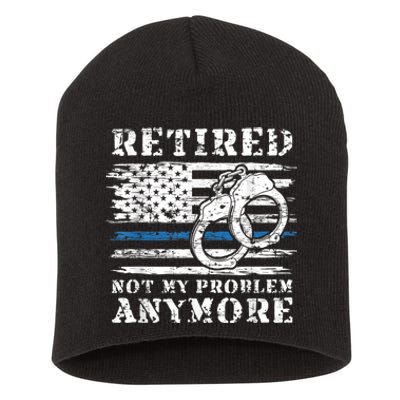 Retired Police Officer Retirement Funny Police Short Acrylic Beanie