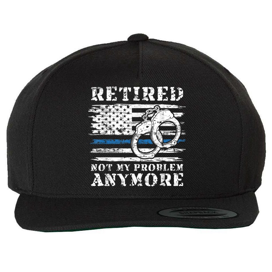 Retired Police Officer Retirement Funny Police Wool Snapback Cap