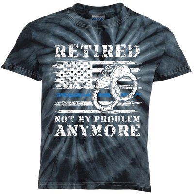 Retired Police Officer Retirement Funny Police Kids Tie-Dye T-Shirt