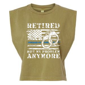 Retired Police Officer Retirement Funny Police Garment-Dyed Women's Muscle Tee