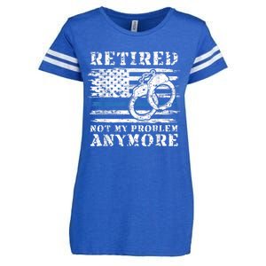 Retired Police Officer Retirement Funny Police Enza Ladies Jersey Football T-Shirt