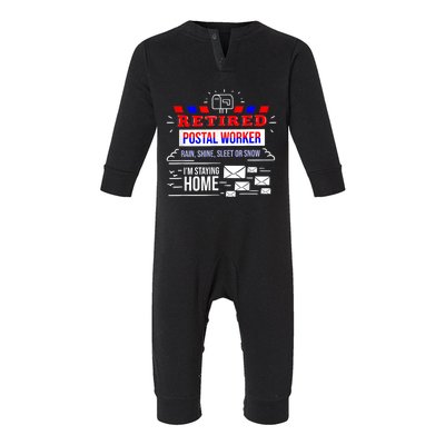 Retired Post Office Postal Worker Retirement Postman Infant Fleece One Piece