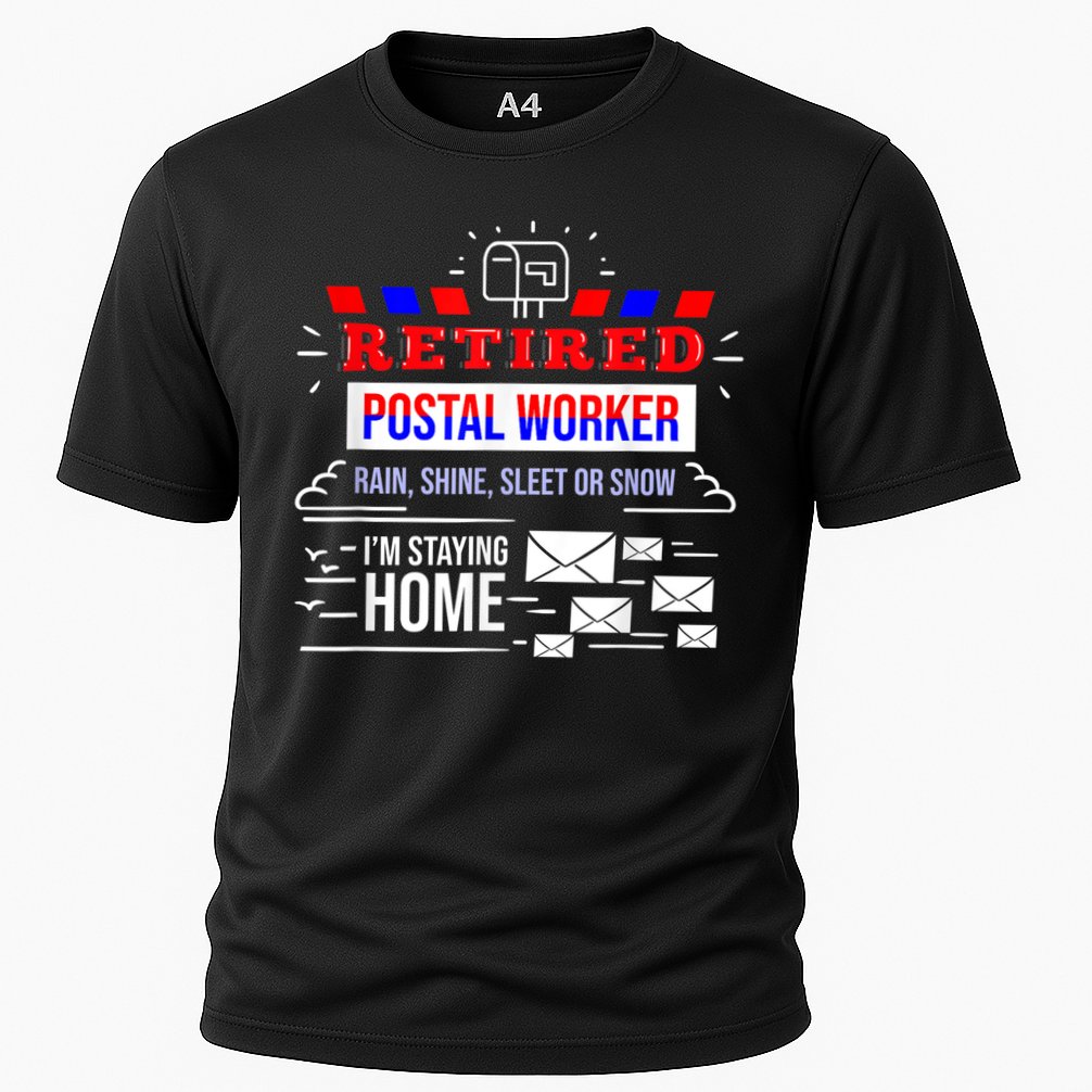 Retired Post Office Postal Worker Retirement Postman Cooling Performance Crew T-Shirt