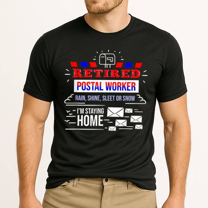 Retired Post Office Postal Worker Retirement Postman Cooling Performance Crew T-Shirt