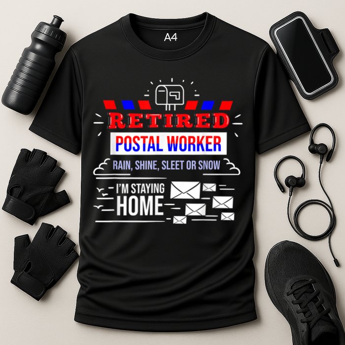 Retired Post Office Postal Worker Retirement Postman Cooling Performance Crew T-Shirt