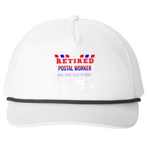 Retired Post Office Postal Worker Retirement Postman Snapback Five-Panel Rope Hat