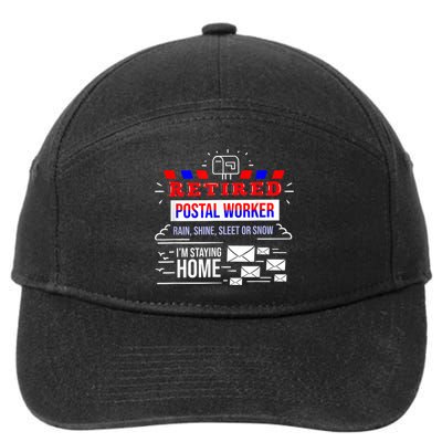 Retired Post Office Postal Worker Retirement Postman 7-Panel Snapback Hat