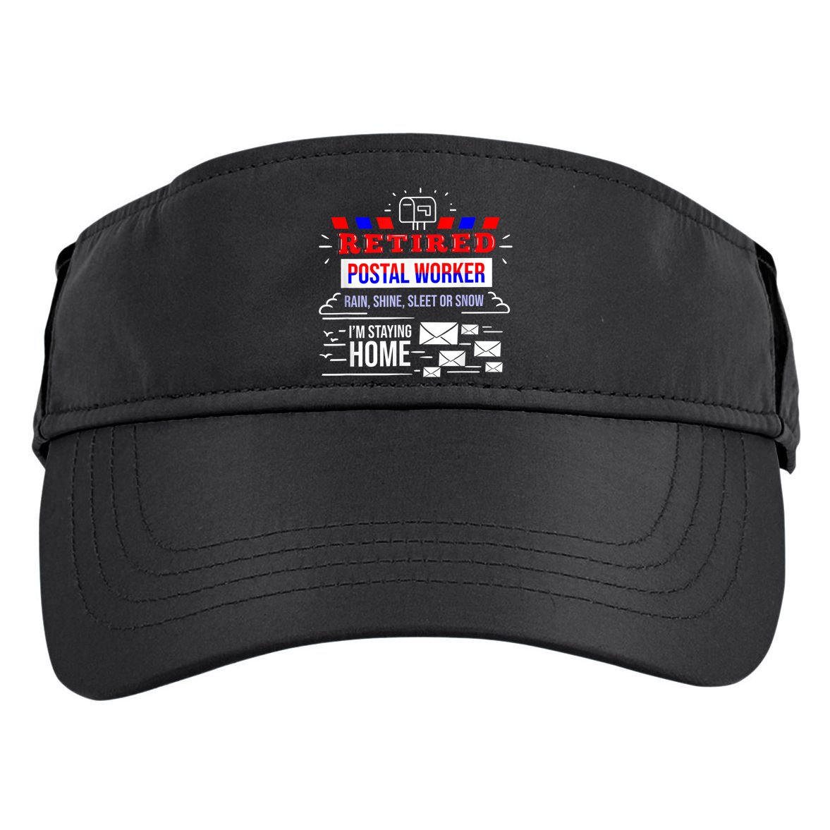 Retired Post Office Postal Worker Retirement Postman Adult Drive Performance Visor