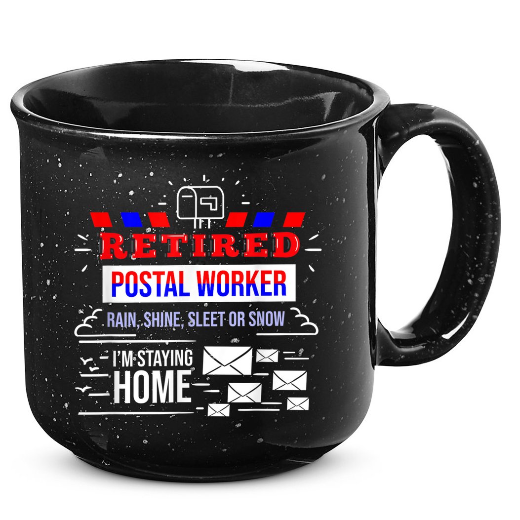 Retired Post Office Postal Worker Retirement Postman 15oz Campfire Ceramic Mug