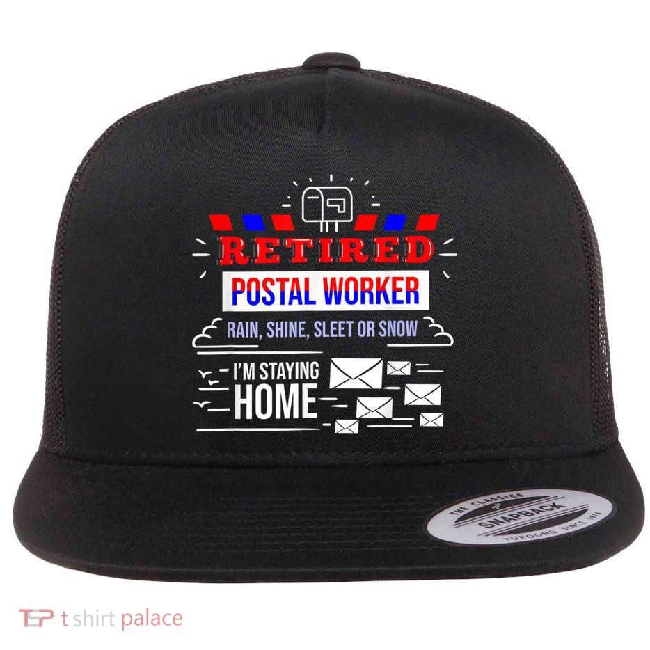 Retired Post Office Postal Worker Retirement Postman Flatbill Hat