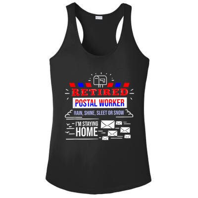 Retired Post Office Postal Worker Retirement Postman Ladies PosiCharge Competitor Racerback Tank