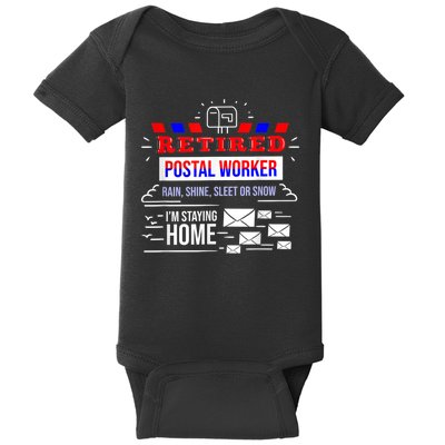 Retired Post Office Postal Worker Retirement Postman Baby Bodysuit