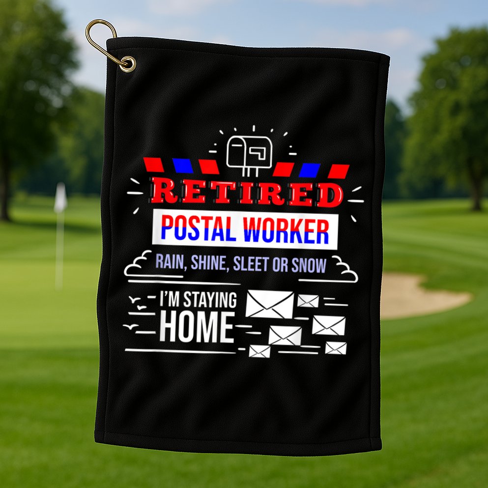 Retired Post Office Postal Worker Retirement Postman Golf Towel