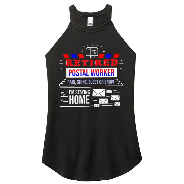 Retired Post Office Postal Worker Retirement Postman Women's Perfect Tri Rocker Tank