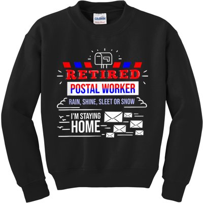 Retired Post Office Postal Worker Retirement Postman Kids Sweatshirt