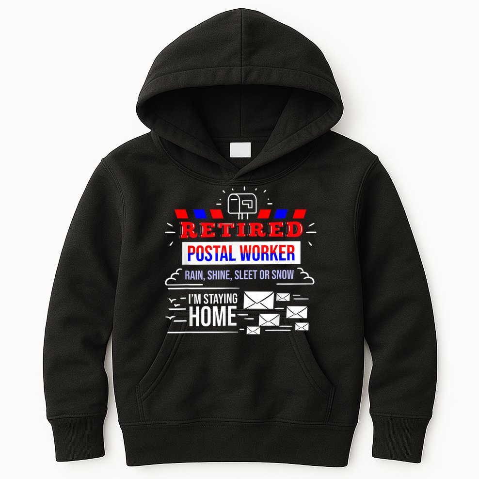 Retired Post Office Postal Worker Retirement Postman Kids Hoodie