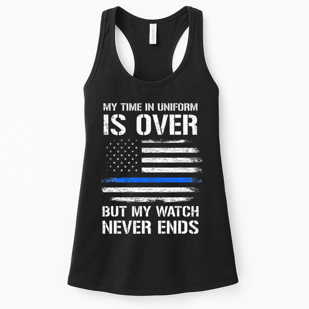 Retired Police Officer Gifts Thin Blue Line Womens Tank Top