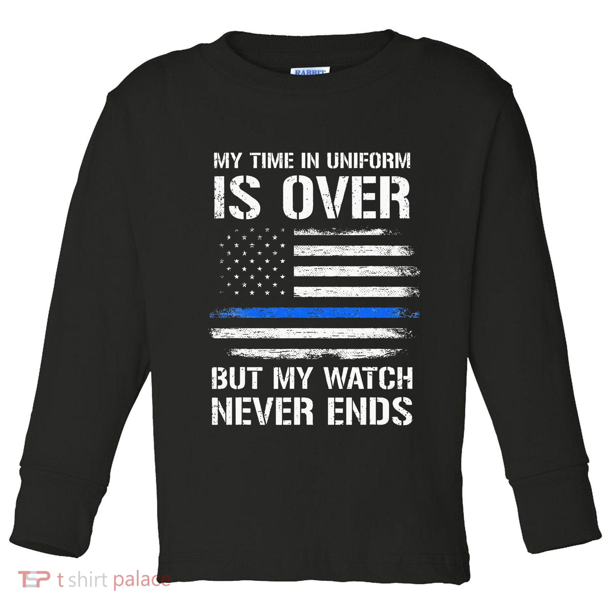Retired Police Officer Gifts Thin Blue Line Toddler Long Sleeve Shirt