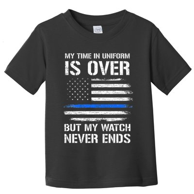 Retired Police Officer Gifts Thin Blue Line Toddler T-Shirt