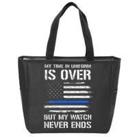 Retired Police Officer Gifts Thin Blue Line Zip Tote Bag