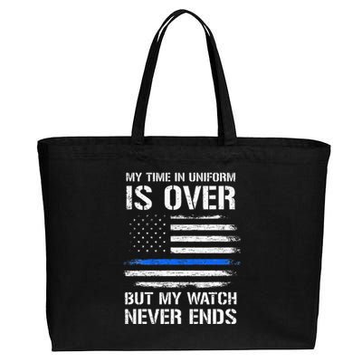 Retired Police Officer Gifts Thin Blue Line Cotton Canvas Jumbo Tote