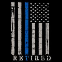 Retired Police Officer  Thin Blue Line Flag Retirement Cooling Performance Crew T-Shirt