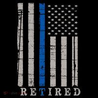 Retired Police Officer  Thin Blue Line Flag Retirement 16 in Basic Backpack