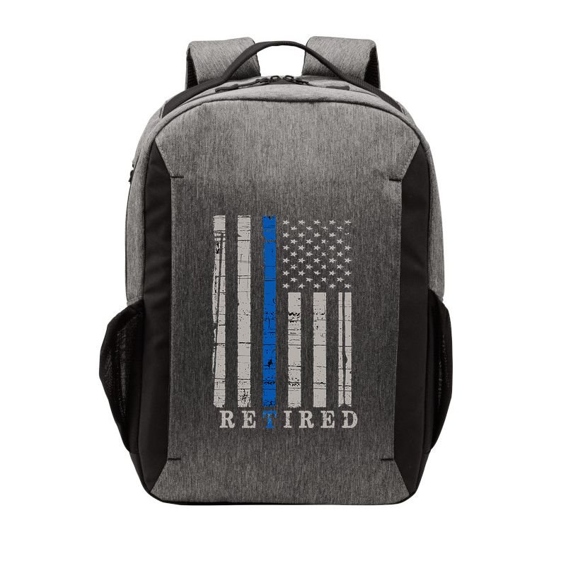 Retired Police Officer  Thin Blue Line Flag Retirement Vector Backpack