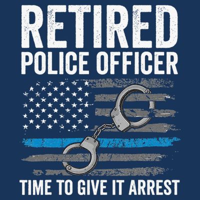 Retired Police Officer Blue Thin Line Flag Retirement T-Shirt