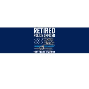 Retired Police Officer Blue Thin Line Flag Retirement Bumper Sticker