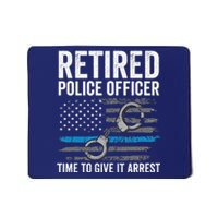 Retired Police Officer Blue Thin Line Flag Retirement Mousepad