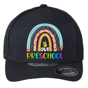 Rainbow Peace Out Preschool Happy Last Day Of School Gift Flexfit Unipanel Trucker Cap