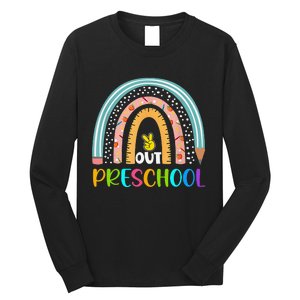 Rainbow Peace Out Preschool Happy Last Day Of School Gift Long Sleeve Shirt