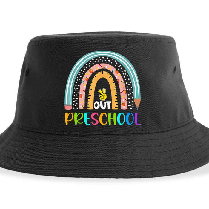 Rainbow Peace Out Preschool Happy Last Day Of School Gift Sustainable Bucket Hat